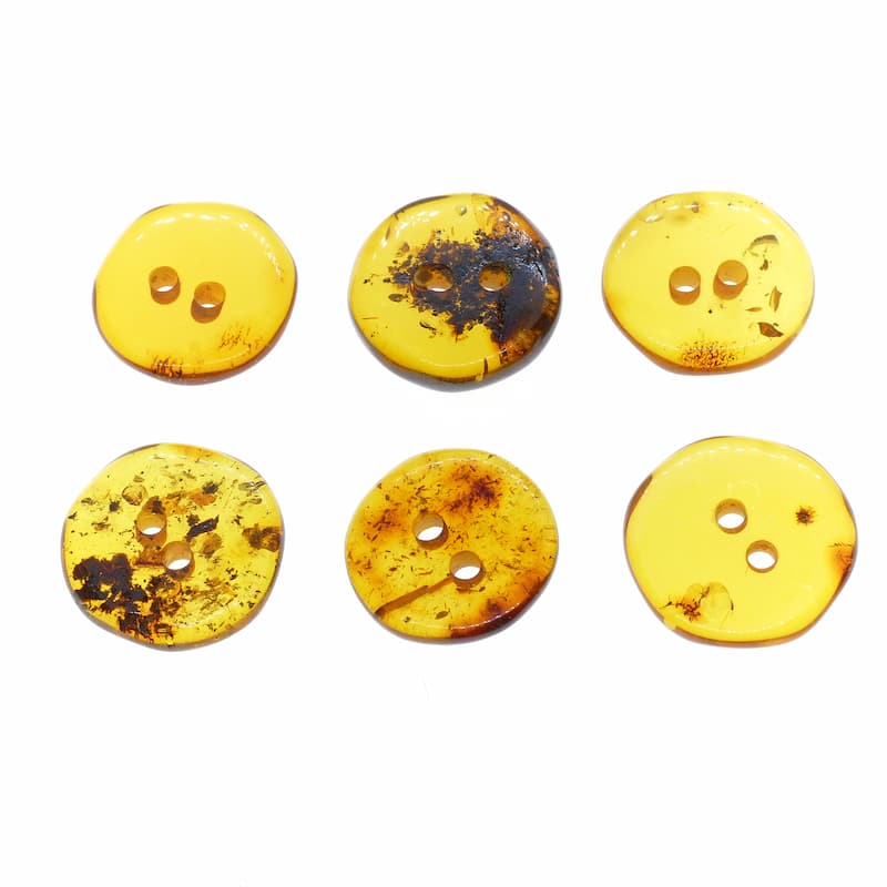6 amber button bead pack