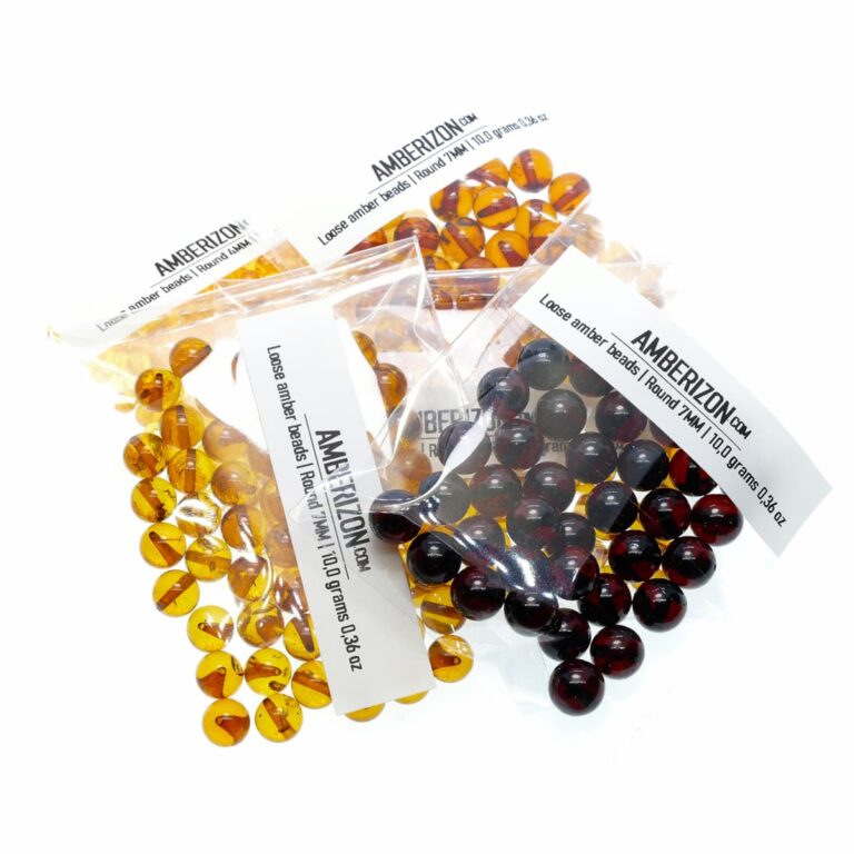 Round amber balls - Round gemstone beads